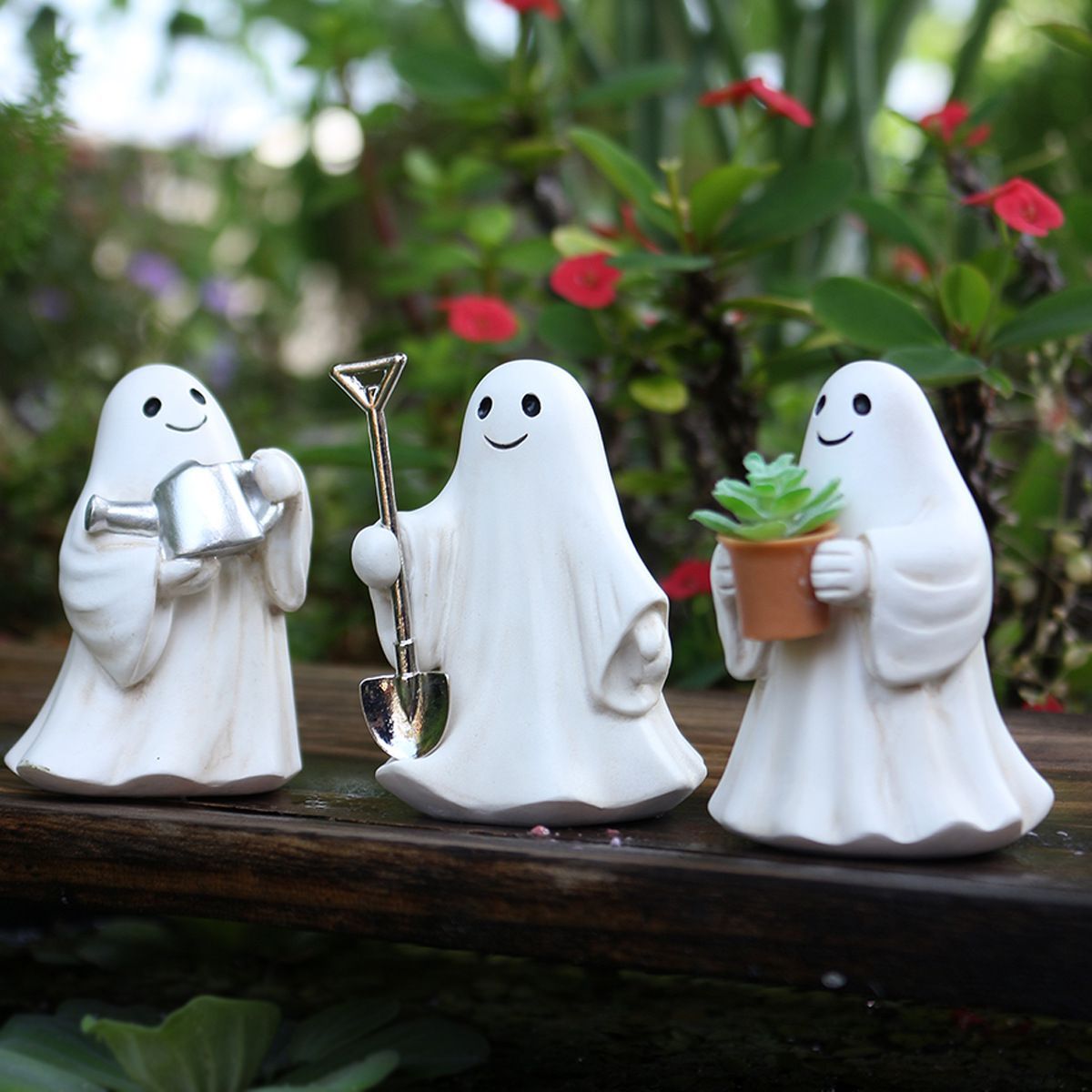 新品未使用 花壇幽霊フィギュア ハロウィンゴーストかわいい面白い