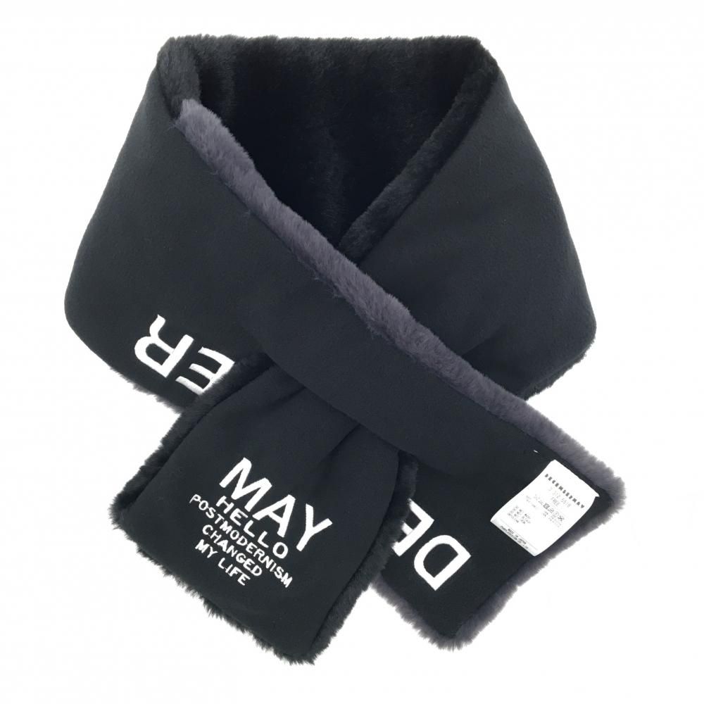 超美品】ディセンバーメイ リバーシブルネックウォーマー 黒×白 起毛