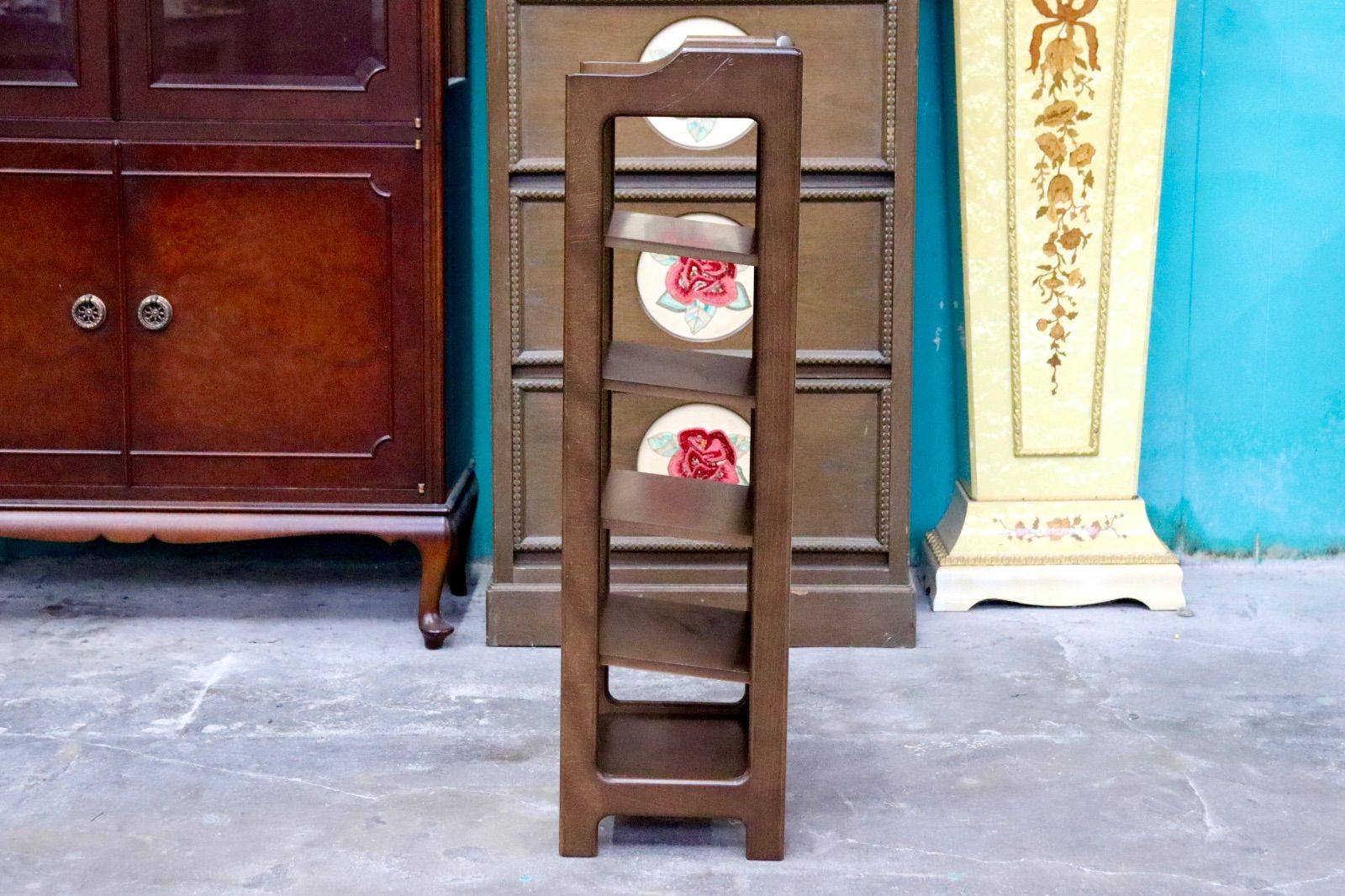 カリモク karimoku スリッパラック 木製4段チェスト 収納棚 レトロ GMIK804○karimoku / カリモク スリッパラック 収納ラック 玄関収納