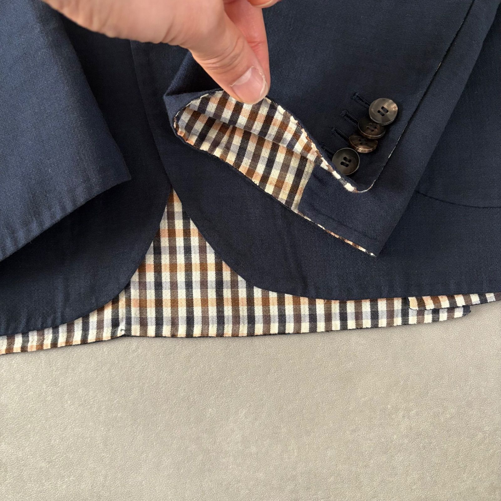 LARDINI ラルディーニ ジャケット サイズ46 紺 綿ウール