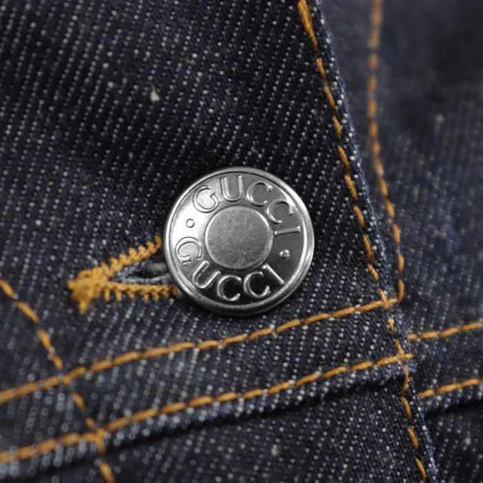 SALE【美品】GUCCI グッチ デニムジャケット シグネチャー ロゴ メタル