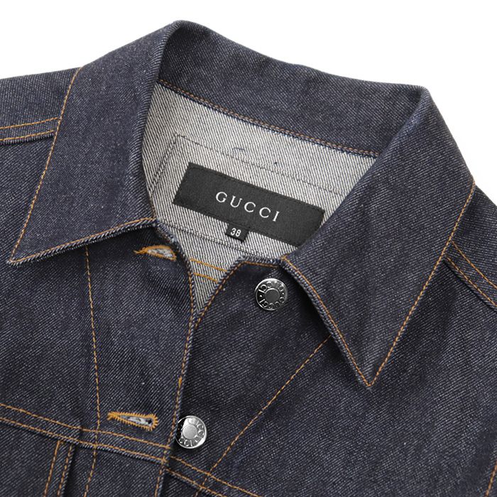 SALE【美品】GUCCI グッチ デニムジャケット シグネチャー ロゴ メタル