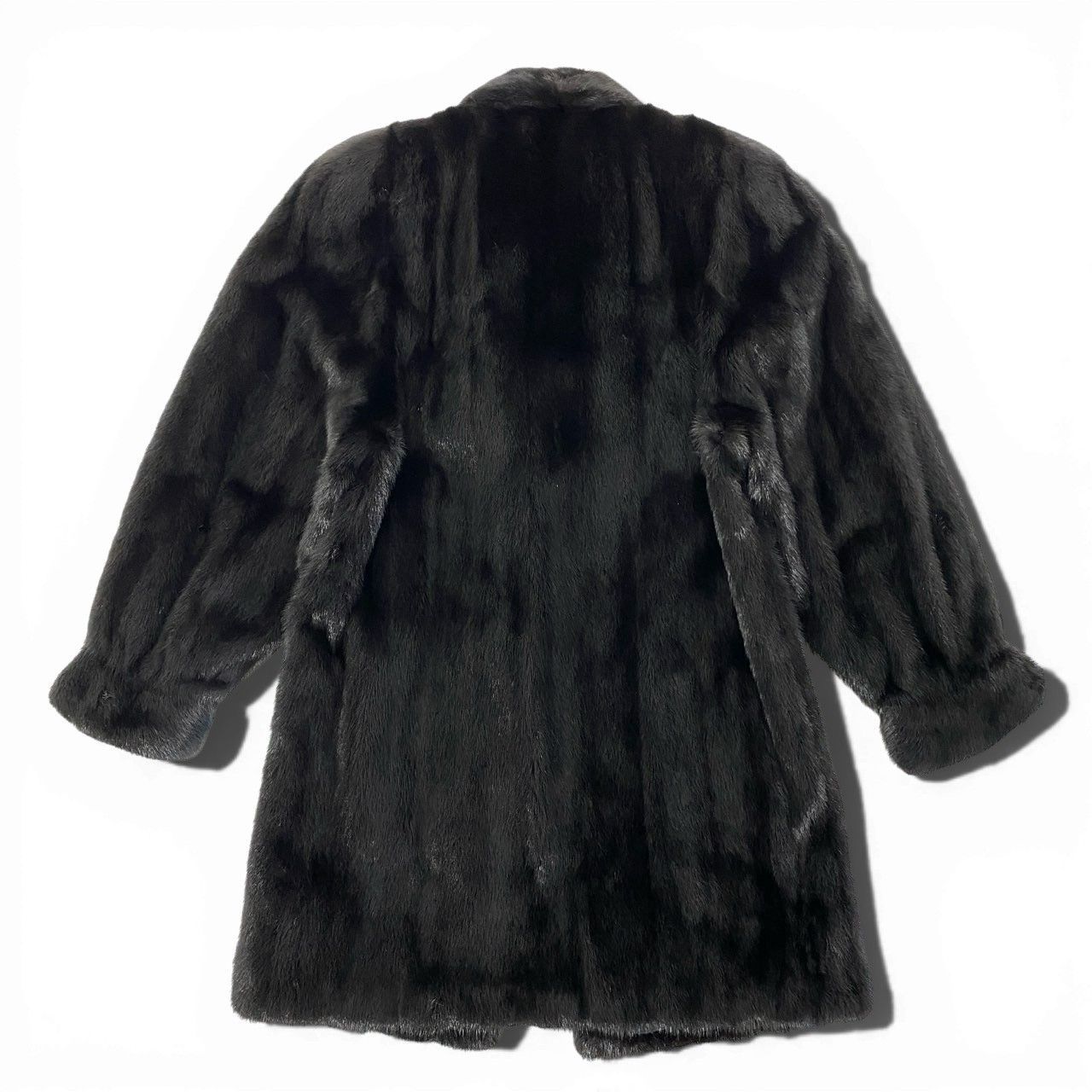 11a27 ダークミンク ロングコート サイズF ブラック 本毛皮 Dark Mink