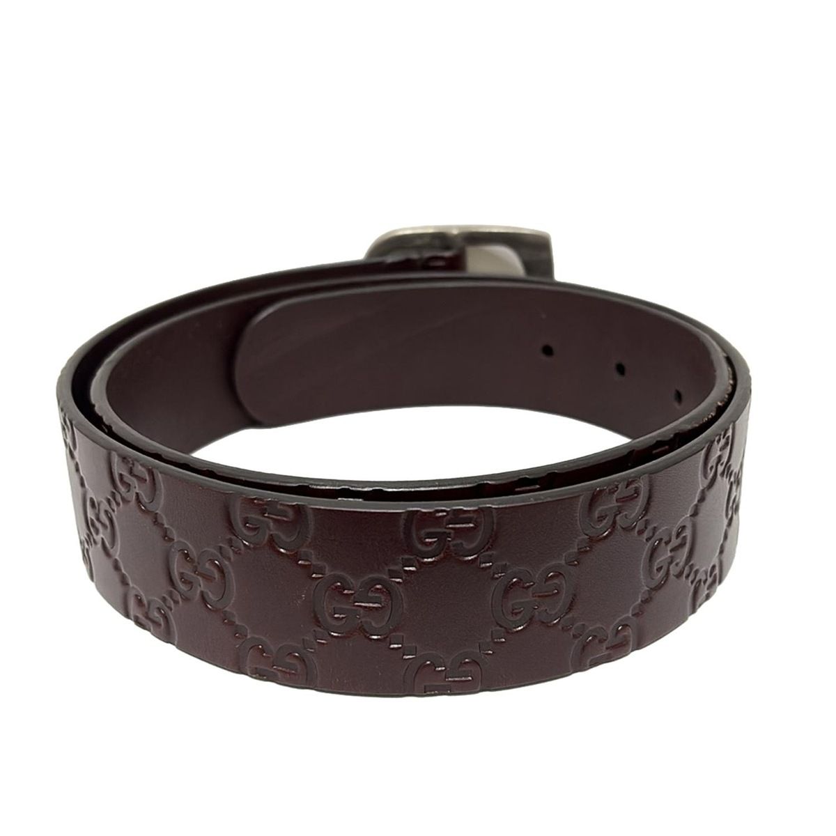 GUCCI(グッチ) ベルト 90/36 - 211562 ダークブラウン×シルバー