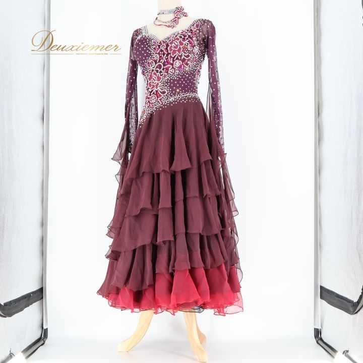 社交ダンス 衣装 白樺ドレス スタンダードドレス ワンピース ドレス