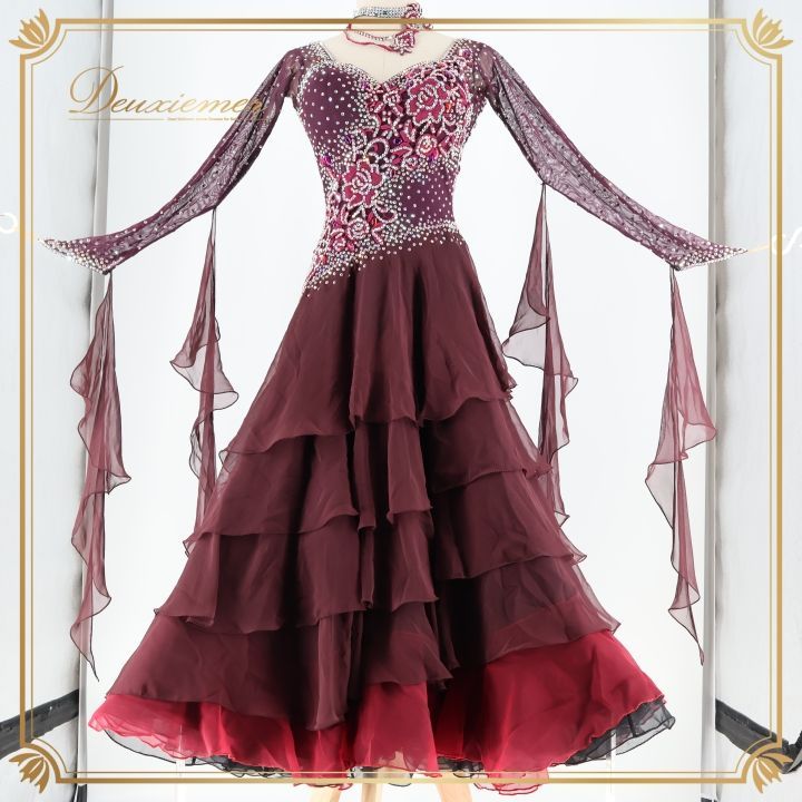 【白樺】スタンダードドレス 社交ダンス 衣装 白樺ドレス スタンダードドレス ワンピース ドレス