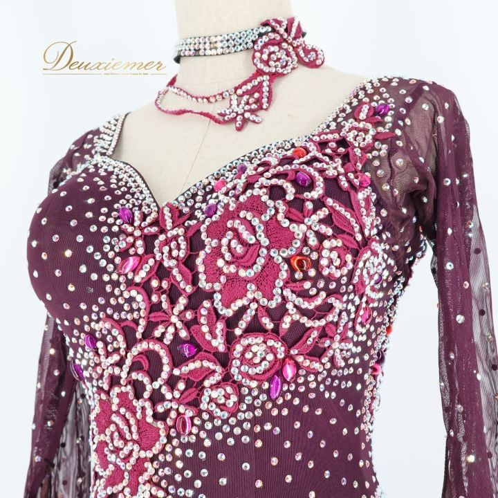 社交ダンス 衣装 白樺ドレス スタンダードドレス ワンピース ドレス