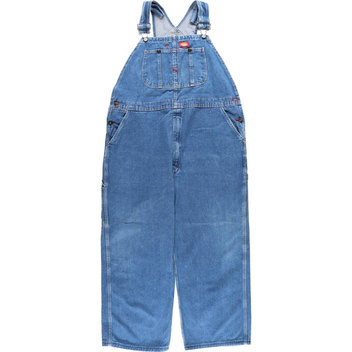 DICKIES アメカジ ワーク 古着 デニム ビブ オーバーオール 古着 ビッグサイズ ディッキーズ Dickies デニムオーバーオール メンズ