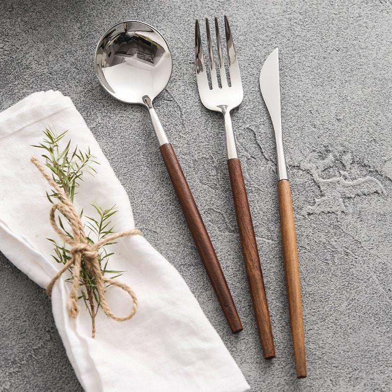 新品未使用 ポルトガル製 カラーウッド ステーキ ナイフ フォーク