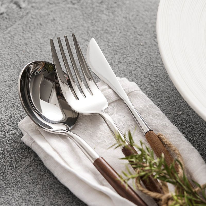 ポルトガル製ナイフ、フォーク、スプーンセット 新品未使用 ポルトガル製 カラーウッド ステーキ ナイフ フォーク