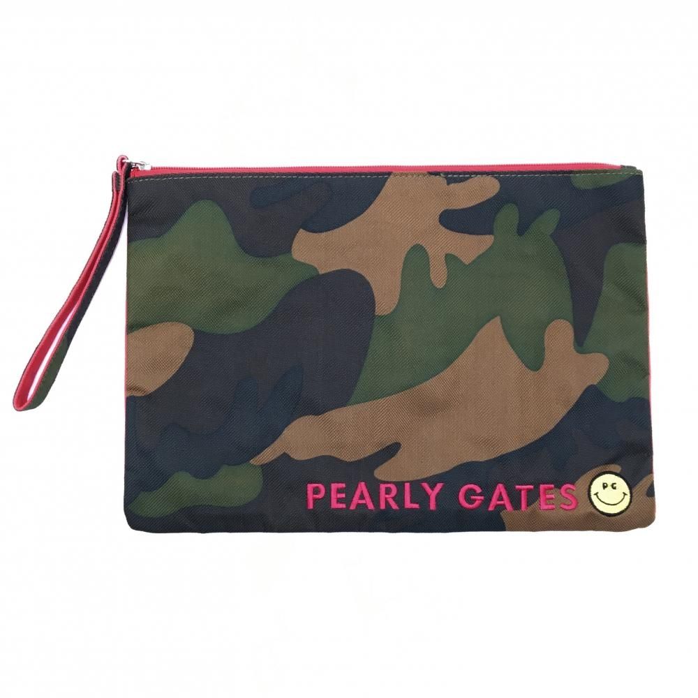 パーリーゲイツ ポーチ ダークグリーン×ブラウン 迷彩 カモフラ ニコ