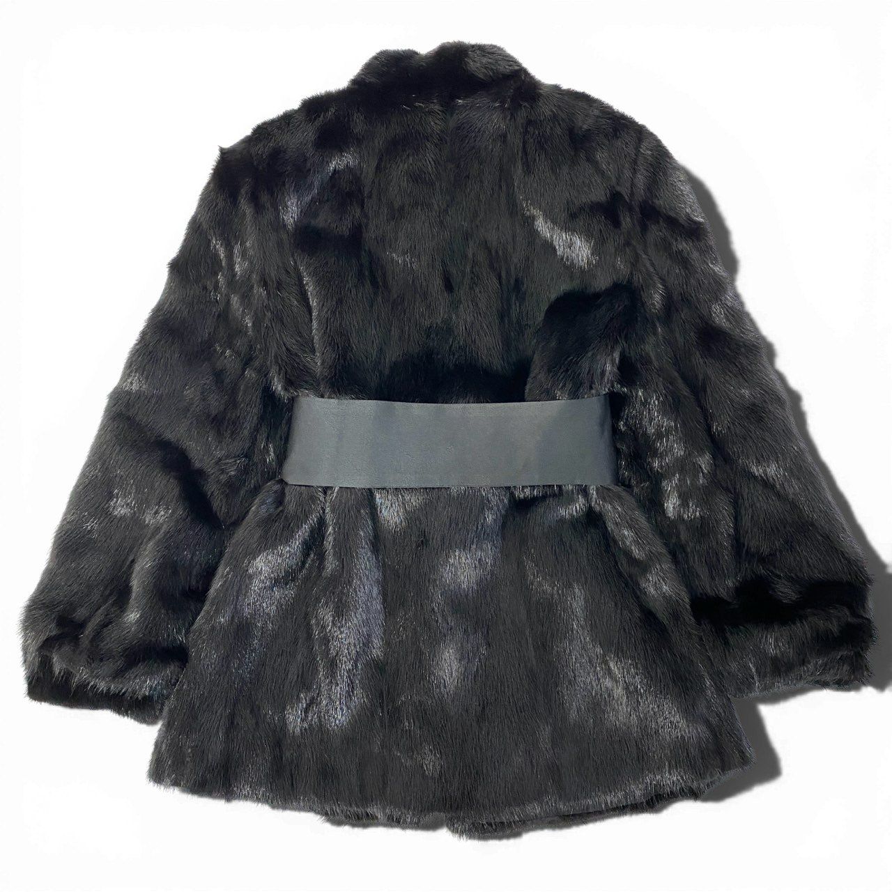 11a27 ダークミンク ファーコート サイズF ブラック 本毛皮 Dark Mink