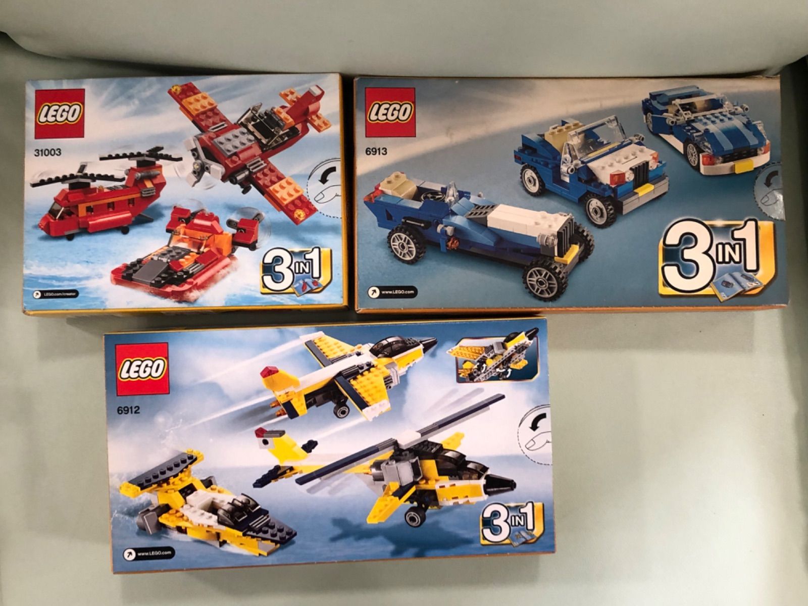 LEGO クリエーターシリーズの31003レッドローター 6913ブルーロードスター 6912スーパーソアラーの3種 まとめ売り