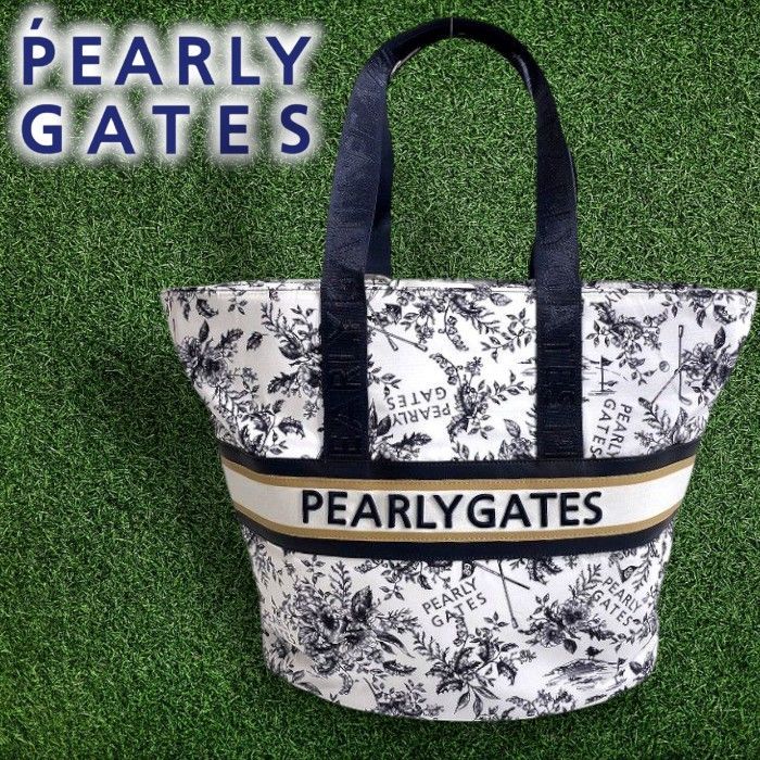 PEARLY GATES パーリーゲイツ ゴルフ 異素材ミックス 繊細花柄 トート