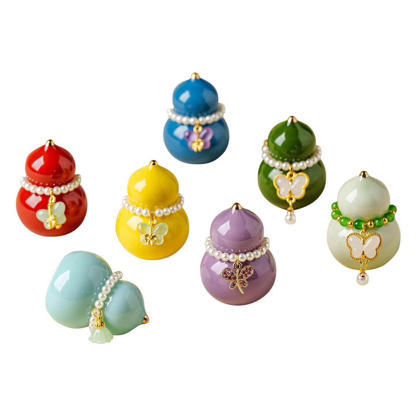 陶器製ひょうたん型アイテムセット ペアギフト】有田焼 錦七宝ひょうたん半酒器セット 徳利1＋盃2 箱入