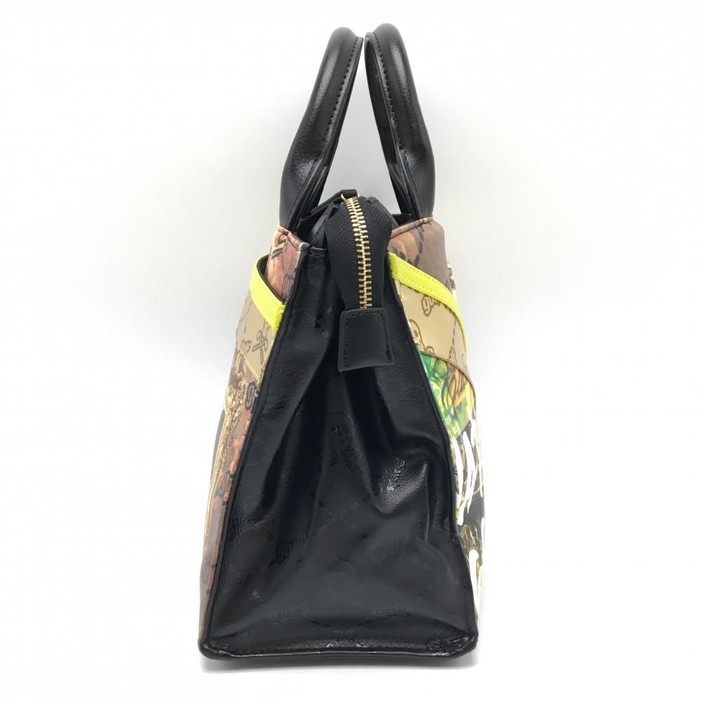 美品】マークアンドロナ カートバッグ 黒×マルチカラー 最後の晩餐