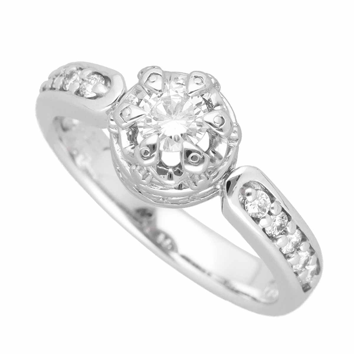 AHKAH アーカー ダイヤモンド(0.20ct/0.15ct)リング 750 K18 WG 