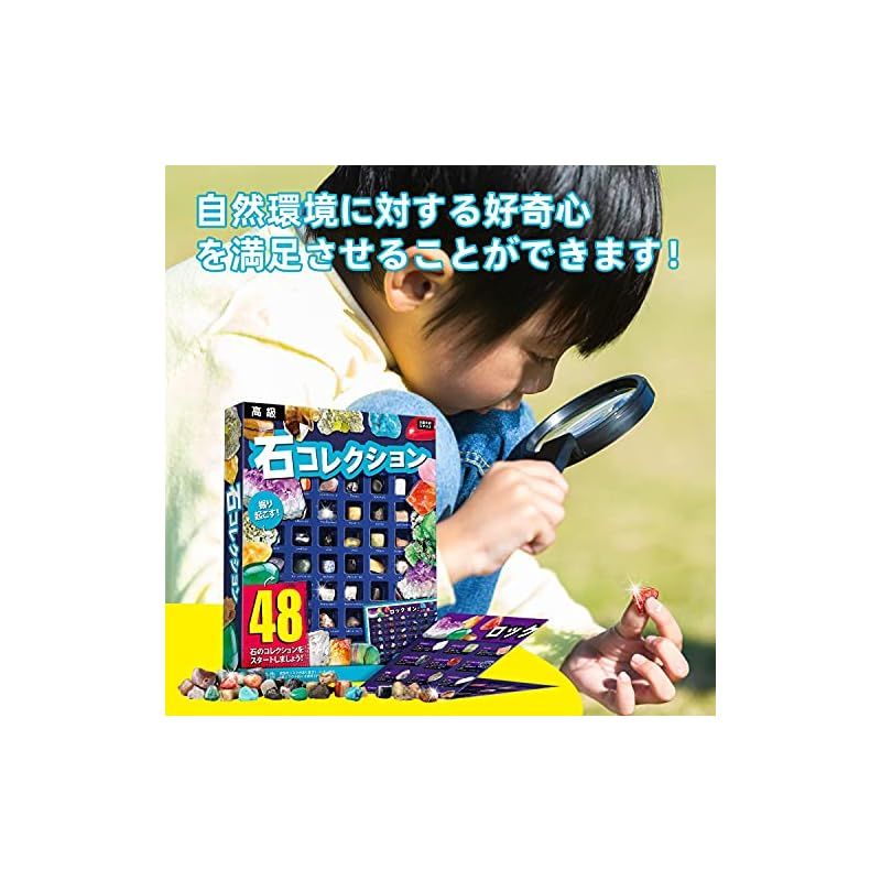 XXTOYS 鉱石標本48種 天然鉱石 宝石おもちゃ 岩石標本 クリスマス