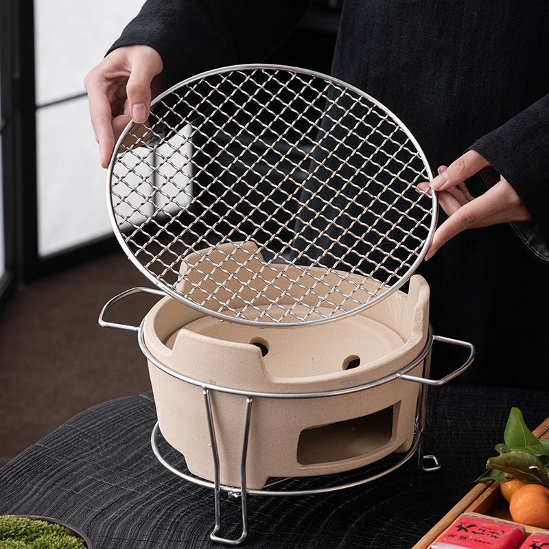 新品未使用 炉 煮茶 網 304 ステンレス 形 陶炉 炭 ストーブ 受け皿 架