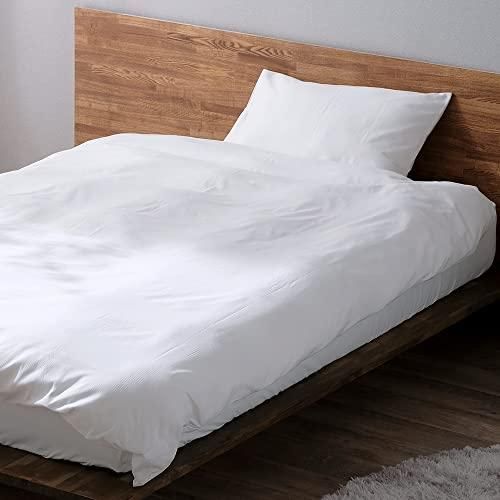 アイリスオーヤマ 掛け布団カバー 形態安定加工・光沢デザイン ホテルライク 8ヵ所ひも付 セミダブル KKC-TCA-SD ホワイト