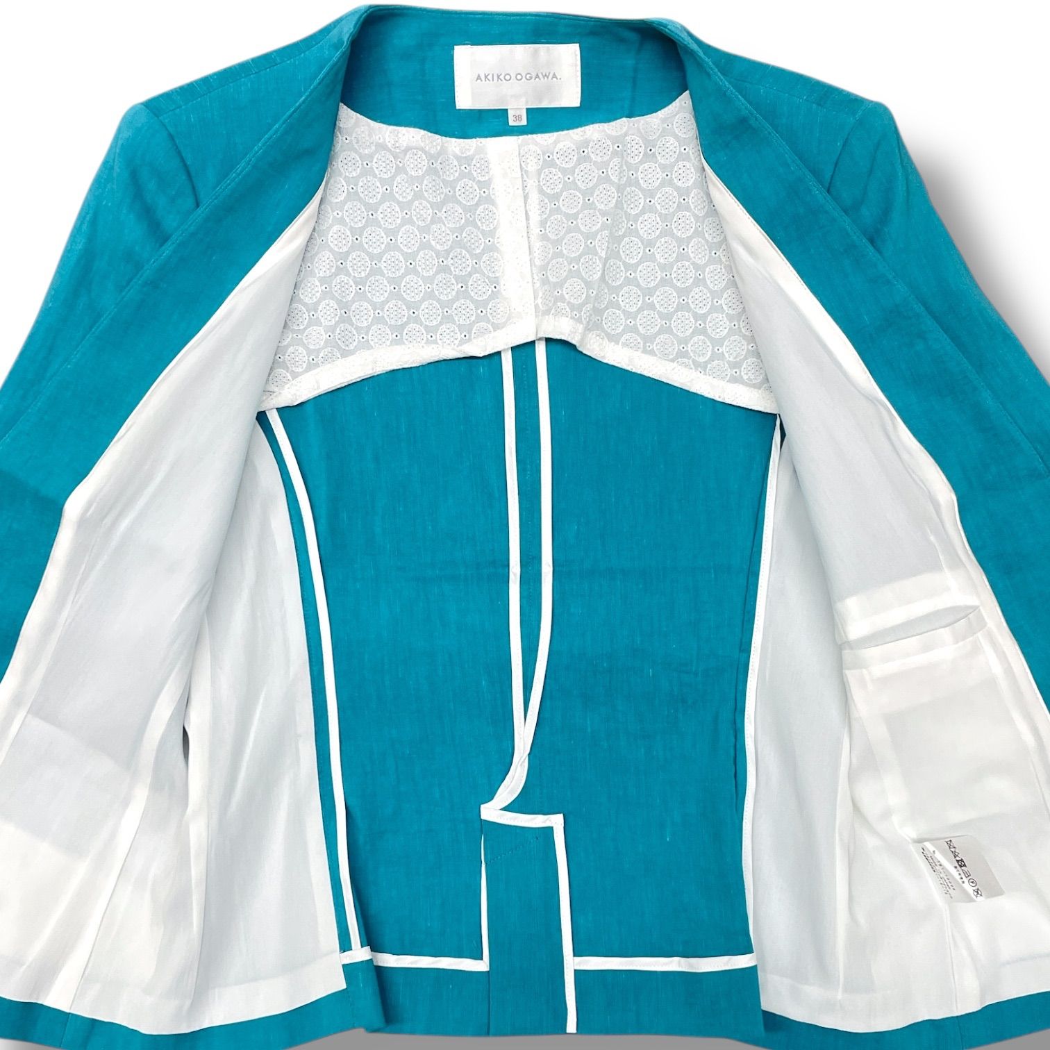 新品 未使用 タグ付き AKIKO OGAWA アキコオガワ ノーカラージャケット