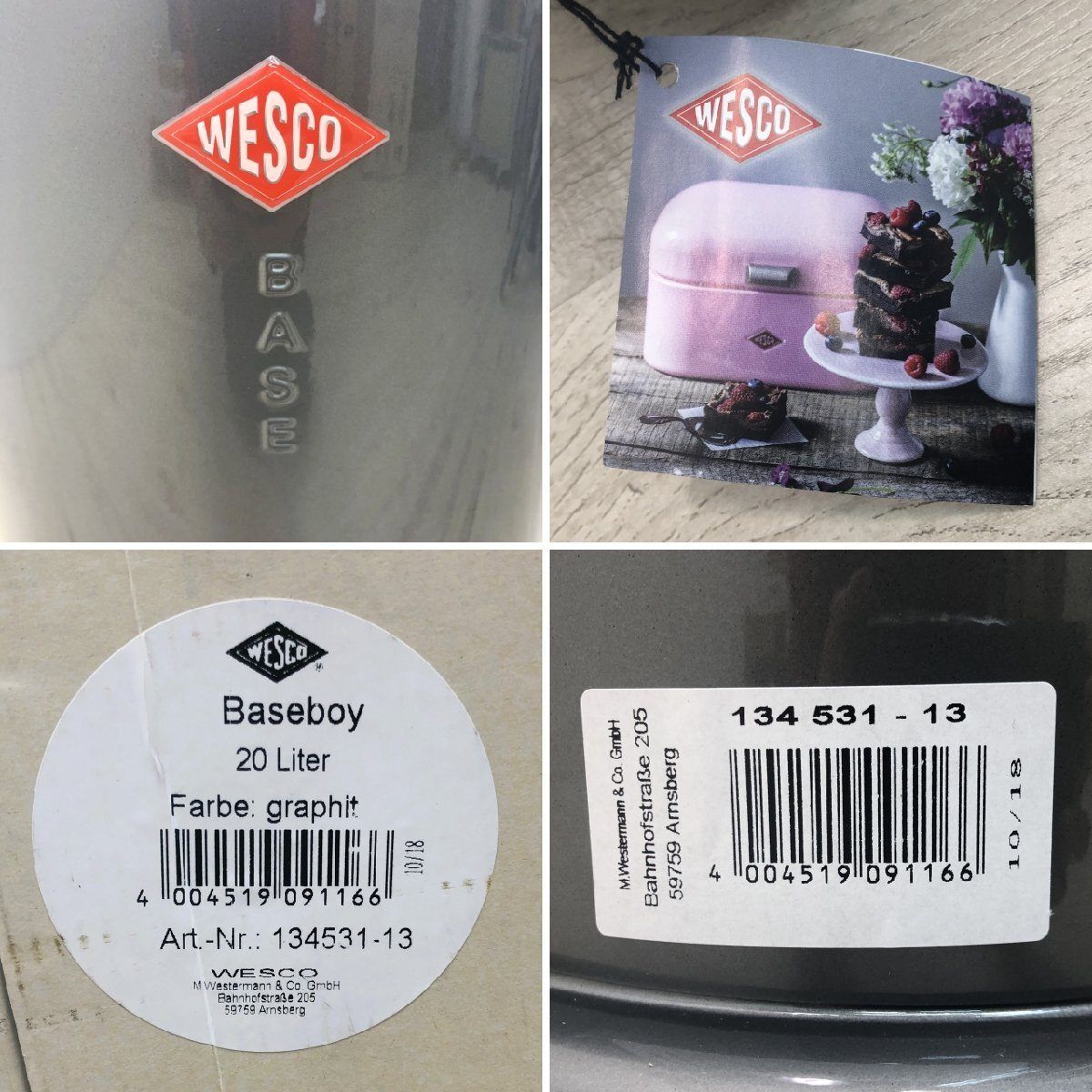 新品未使用品】WESCO ウェスコ ペダル式ゴミ箱 キッチン ペダルビン