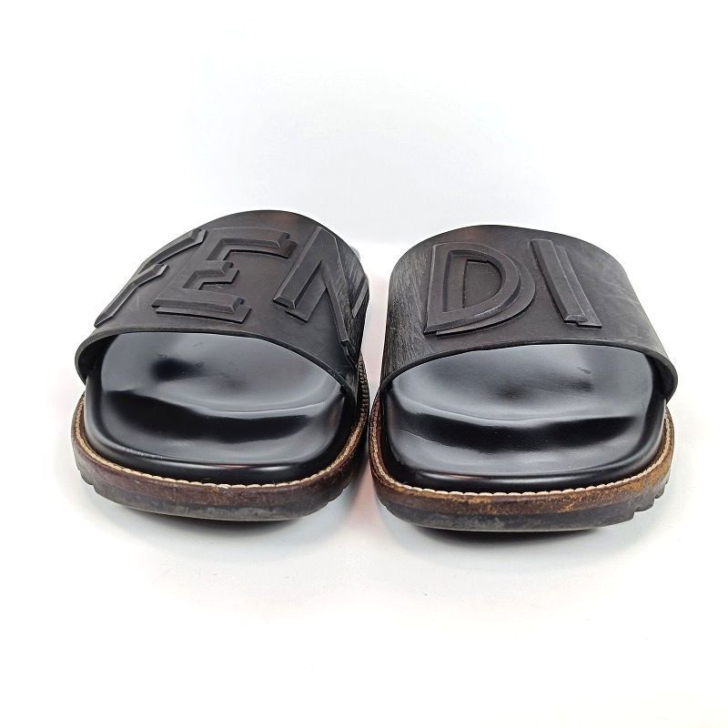 FENDI フェンディ ラバーサンダル メンズ8 ブラック 黒 シャワー