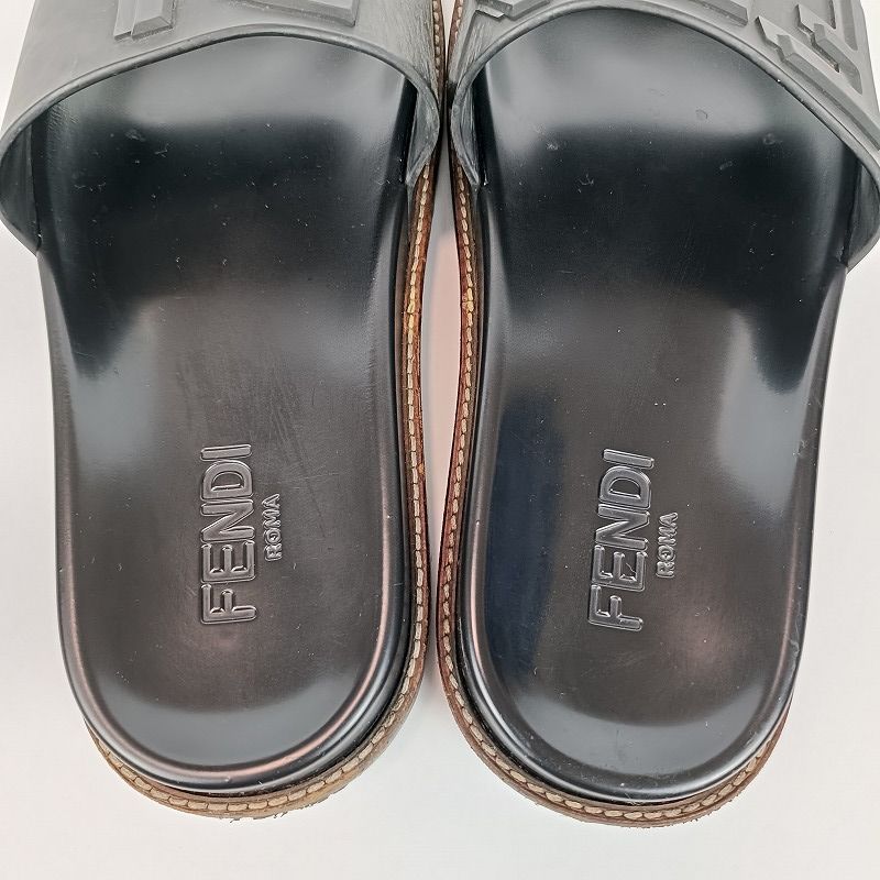 FENDI フェンディ ラバーサンダル メンズ8 ブラック 黒 シャワー