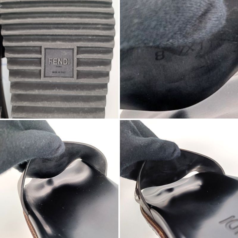 FENDI フェンディ ラバーサンダル メンズ8 ブラック 黒 シャワー