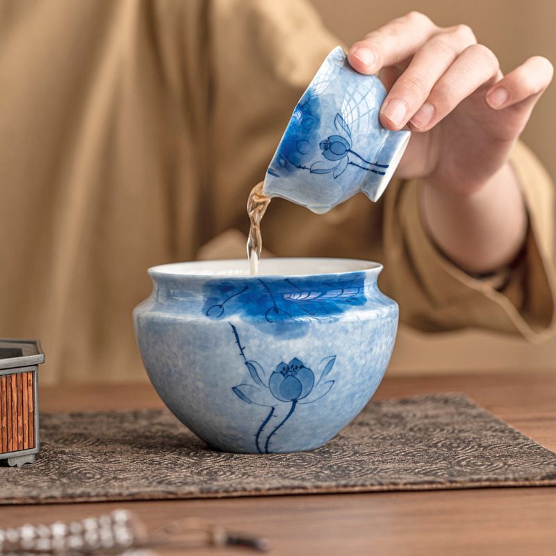 新品未使用 手作り桜花建水 茶洗い 陶器製お茶道具アクセサリー 茶盂