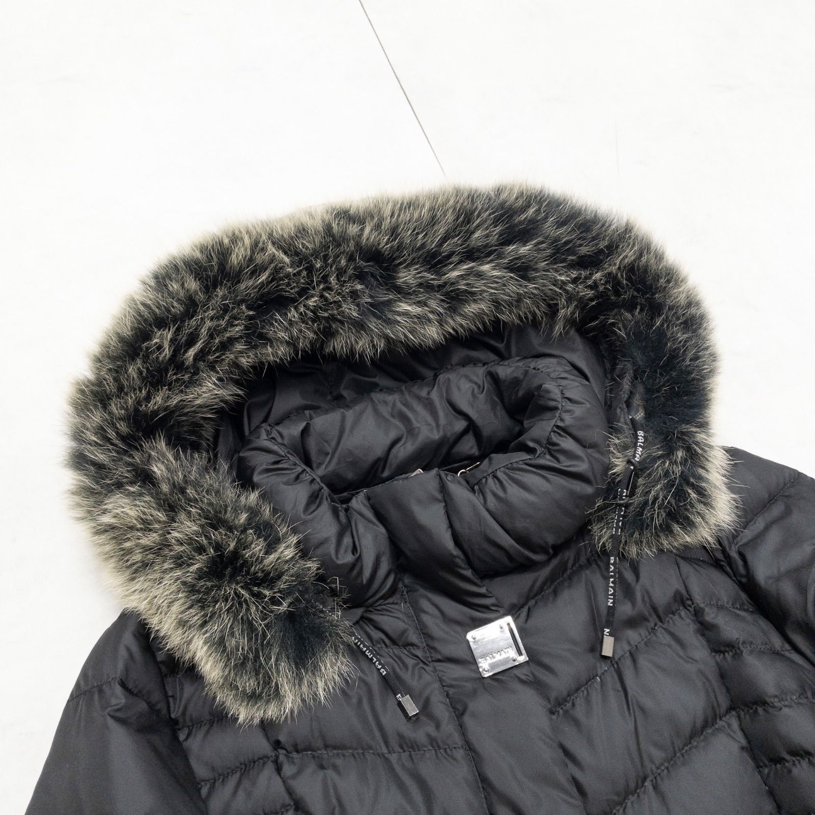BALMAIN バルマン ダウンジャケット コート フード フォックスファー