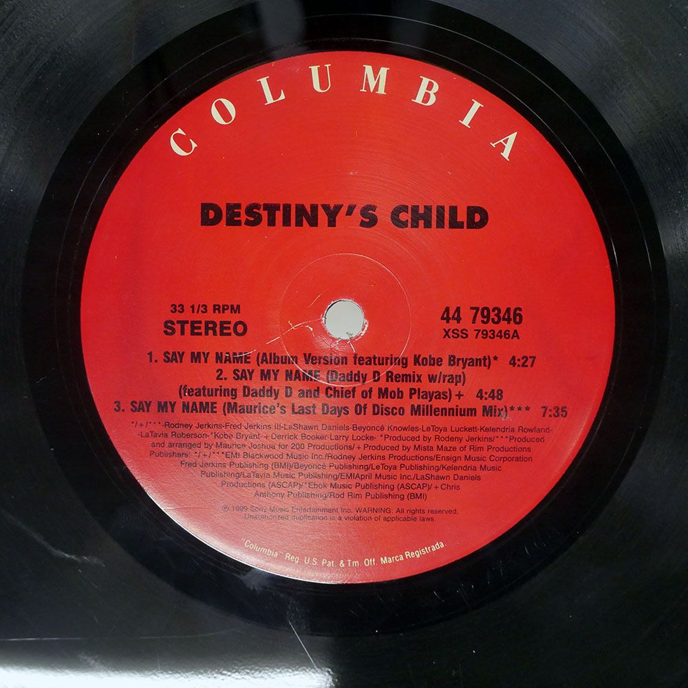 米 US盤 DESTINY'S CHILD/SAY MY NAME/COLUMBIA 4479346 12 - メルカリ
