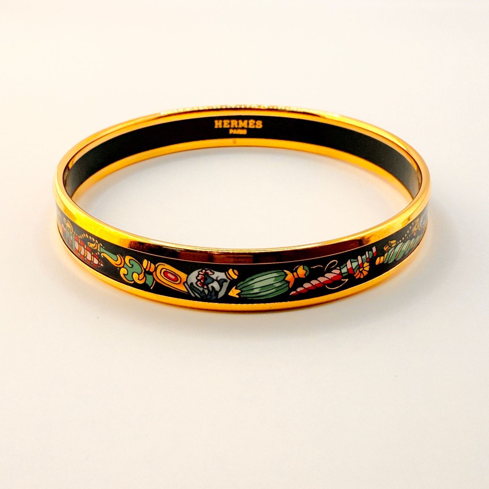箱付美品 エルメス バングル エマイユPM 香水瓶モチーフ 七宝焼 GP