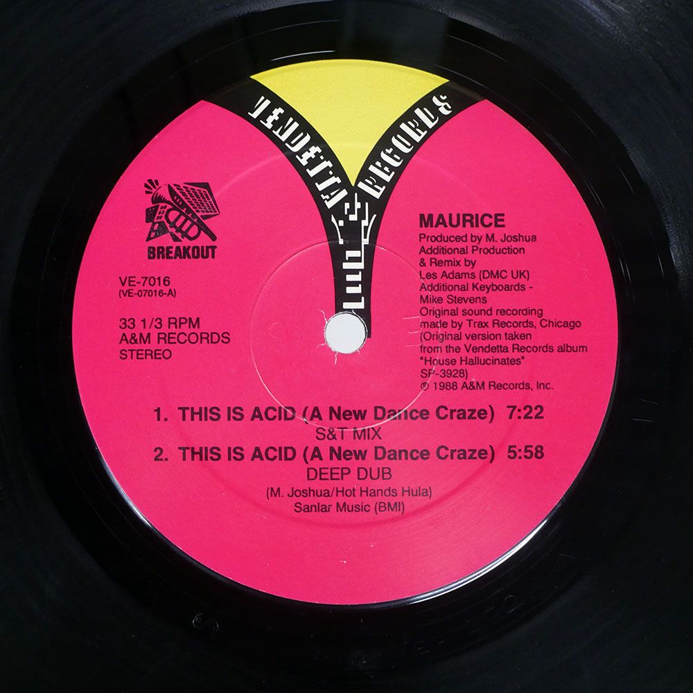 US盤 MAURICE JOSHUA/THIS IS ACID (A NEW DANCE CRAZE)/VENDETTA