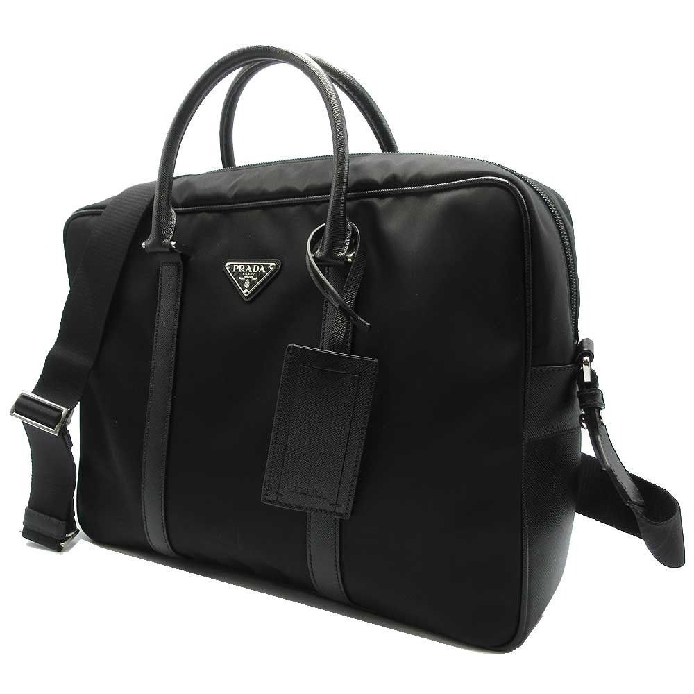 新品】プラダ バッグ トートバッグ PRADA ナイロン サフィアーノレザー