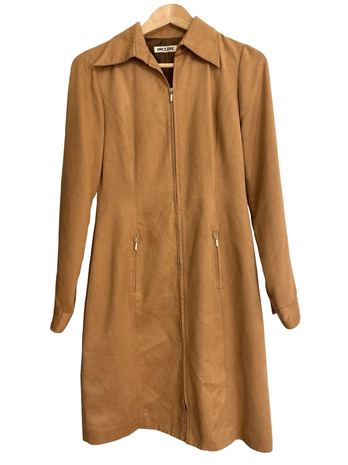 INCLINE インクライン 薄手コート アウター スエード風 ベージュ