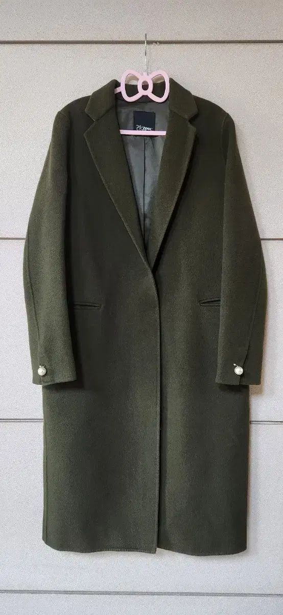 ZOOC オリーブグリーン ロング カシミア ウール コート 55 細身66