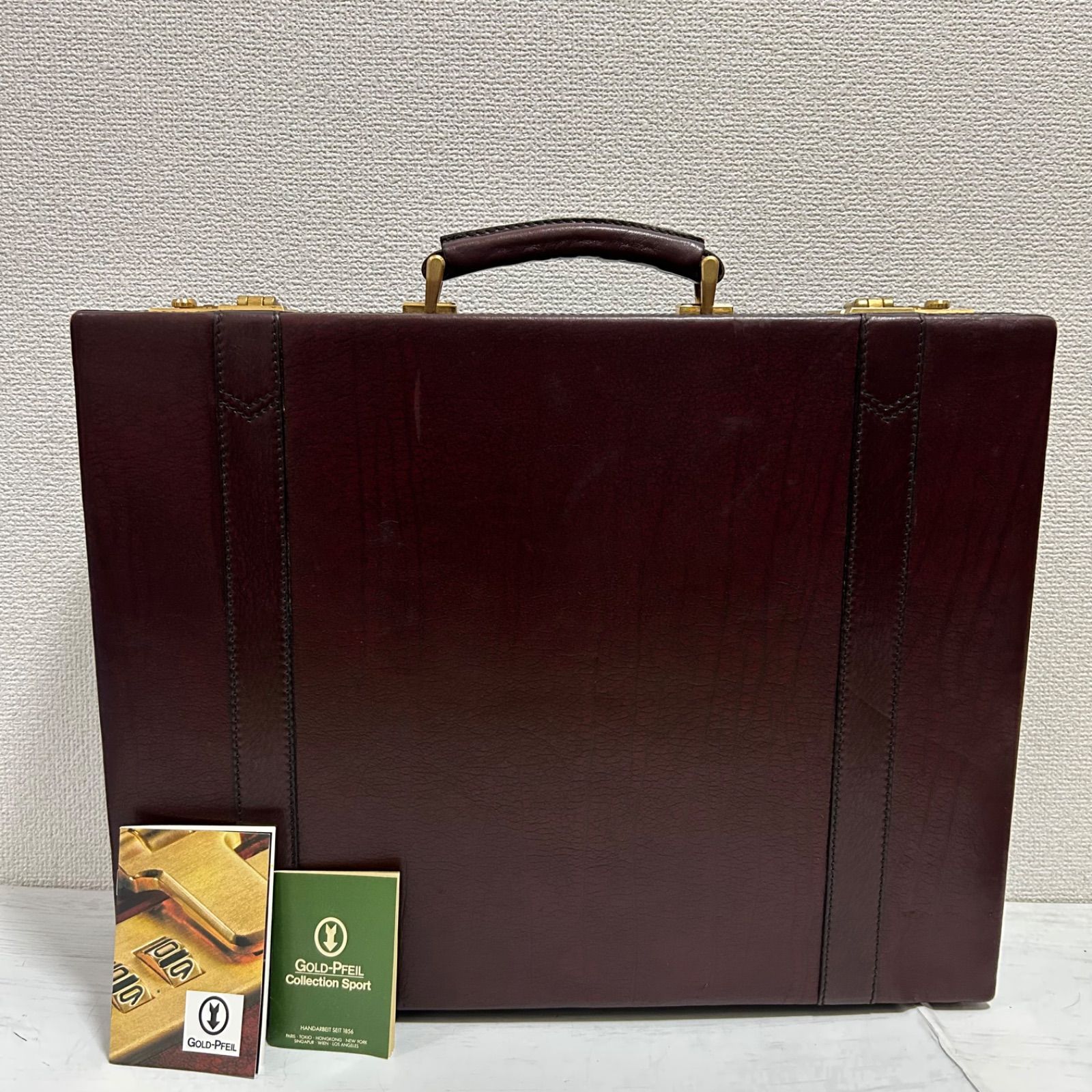 【良品】GOLD PFEIL アタッシュケース ブリーフケース ヴィンテージ 希少 GOLD PFEIL ゴールドファイル メンズ ブリーフケース