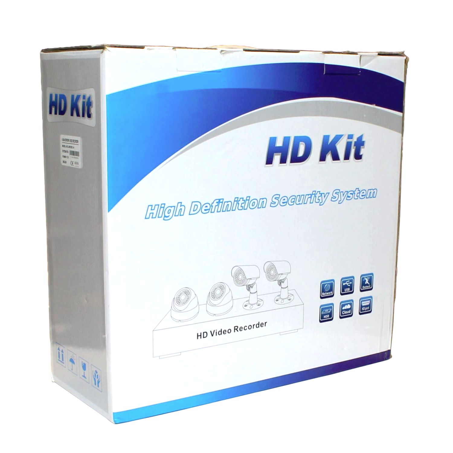 未使用】ローカル監視専用 AHD防犯カメラ4台レコーダーセット 20m接続