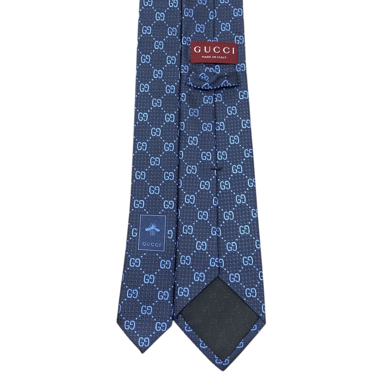 ☆GUCCI グッチ メンズ ネクタイ GGパターン 790227 ブル- 未使用品