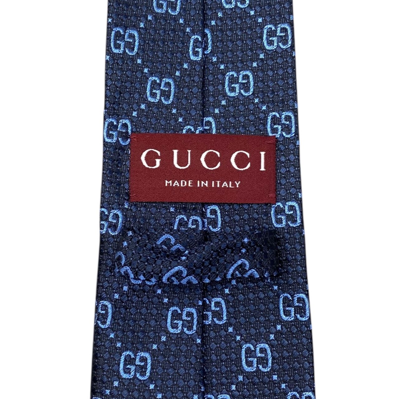 ☆GUCCI グッチ メンズ ネクタイ GGパターン 790227 ブル- 未使用品