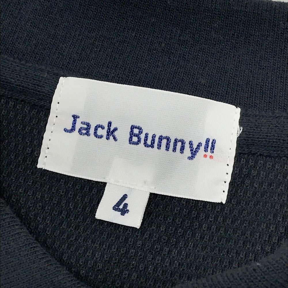 サイズ：4 JACK BUNNY ジャックバニー 半袖ポロシャツ ロゴ×ストライプ