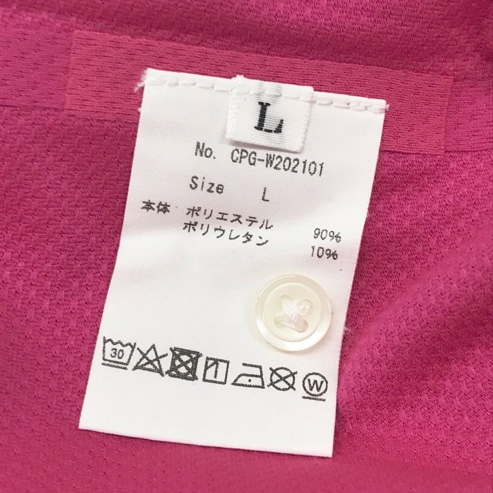 サイズ：L CPG GOLF シーピージーゴルフ 半袖ポロシャツ ピンク系