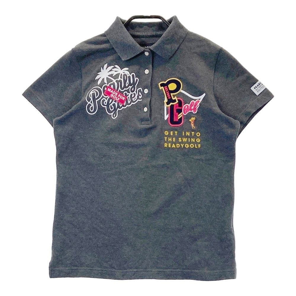 新品未使用♪パーリーゲイツ レディース ポロシャツ グレー サイズ1 ゴルフ サイズ：1 PEARLY GATES パーリーゲイツ 半袖ポロシャツ グレー系