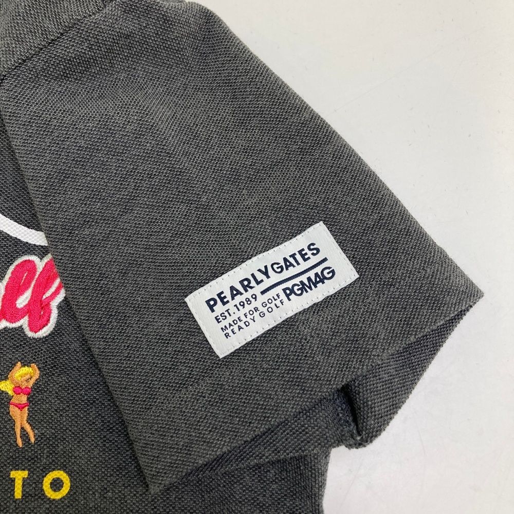 サイズ：1 PEARLY GATES パーリーゲイツ 半袖ポロシャツ グレー系