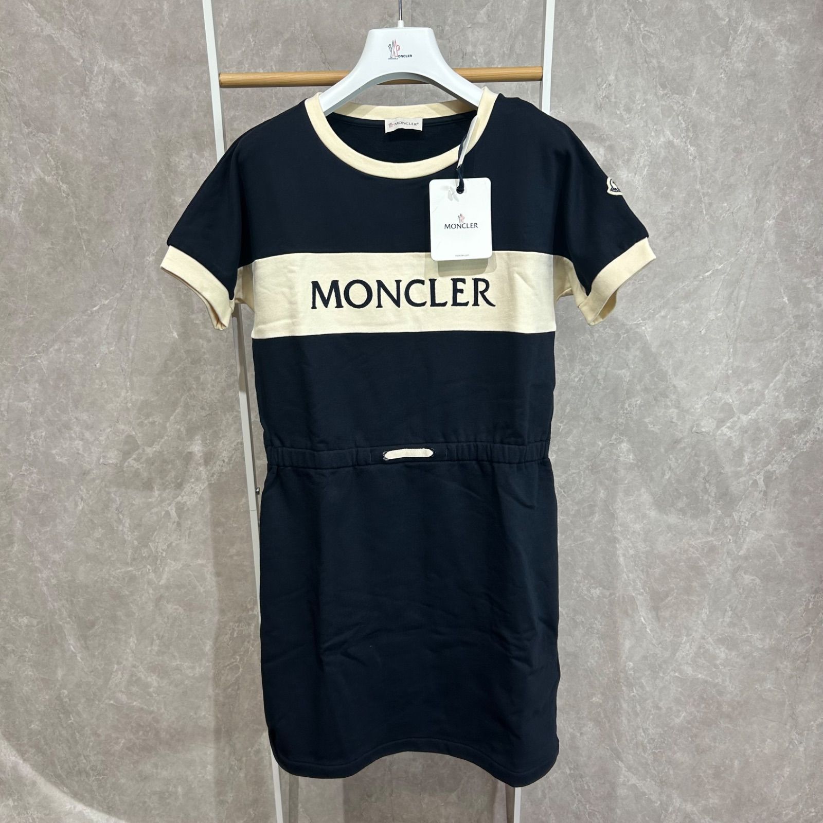 【美品】MONCLER 100㎝　ネイビー 半袖ワンピース MONCLER（モンクレール） 半袖ワンピース - ネイビー レディース