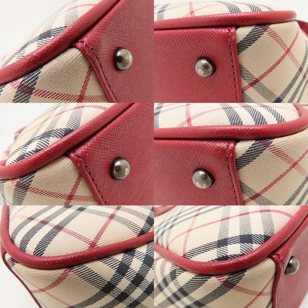 BURBERRY バーバリー ハンドバッグ ノバチェック キャンバスxレザー
