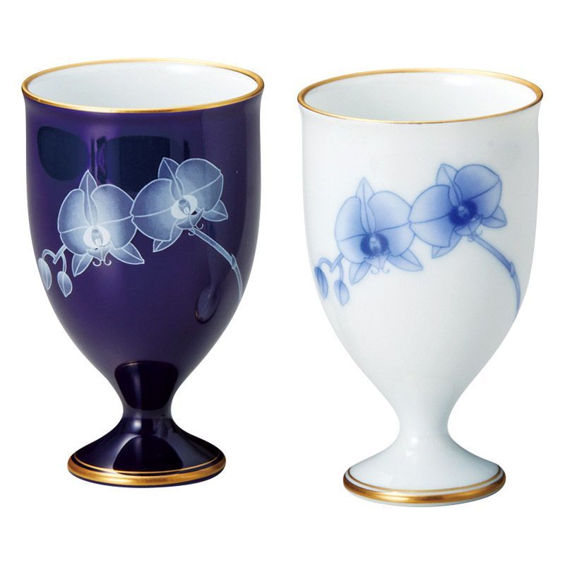 ギフト 食器 香蘭社 胡蝶蘭 ペアワインカップ