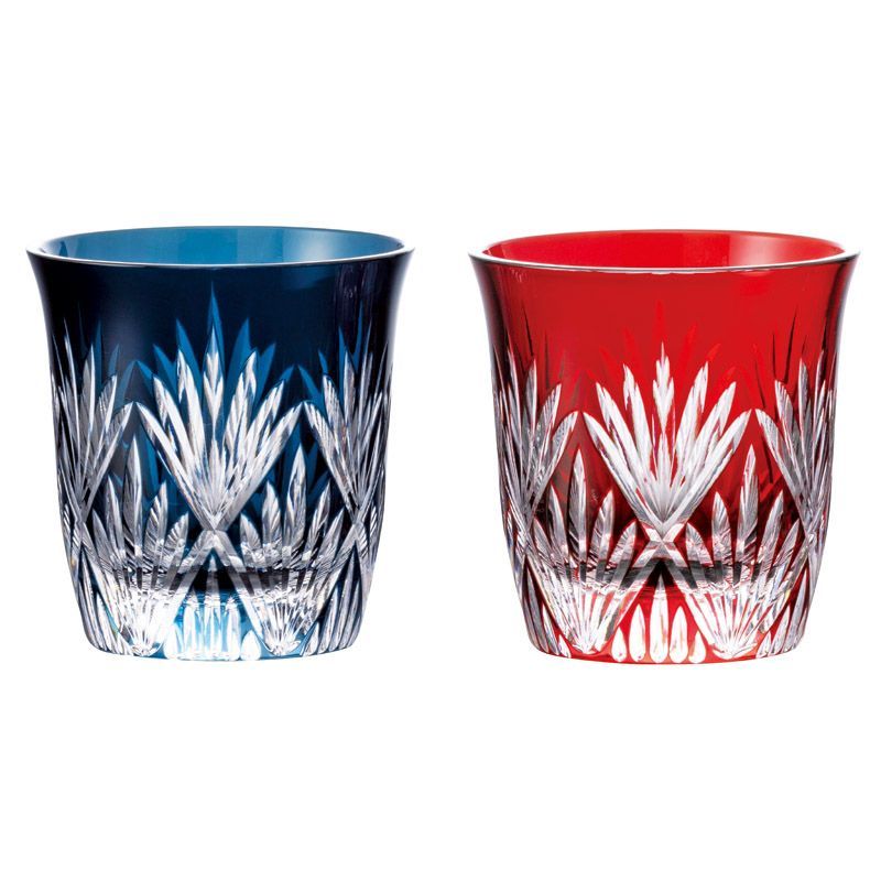 ギフト 食器 創作切子 グラス 匠 Premium スペシャルカッティング オールド ペア 木箱入