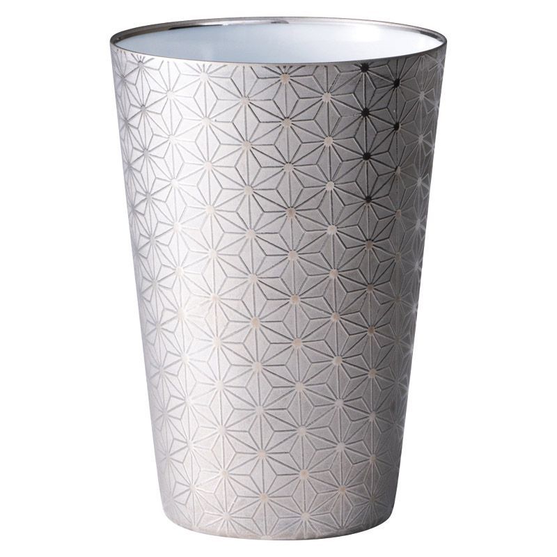 ギフト 食器 うすづくり 麻の葉 タンブラー370 ml 木箱入 プラチナ US-1012 D